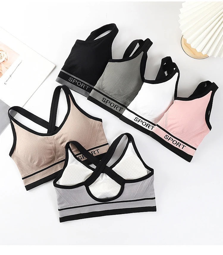 New arrival Sports Bra Back Cross Removable Pad