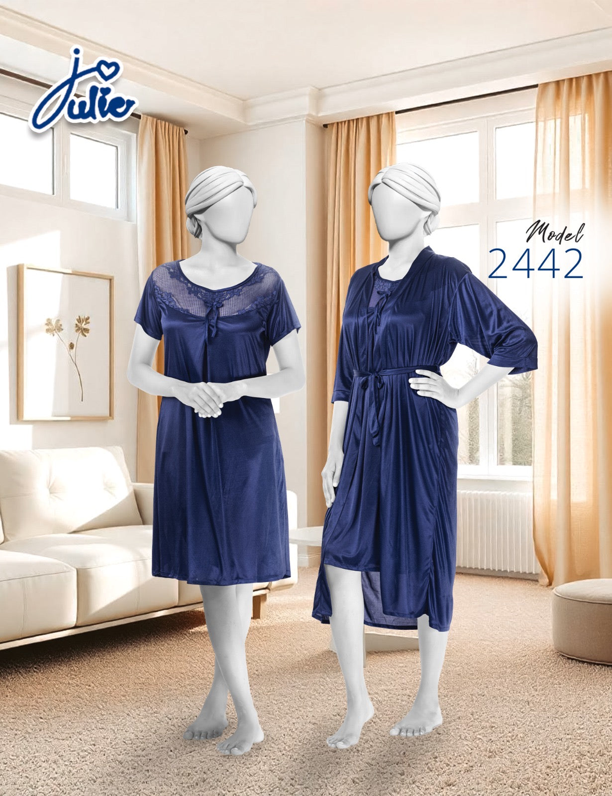 Julie 2PCS soft Silk Nighty
