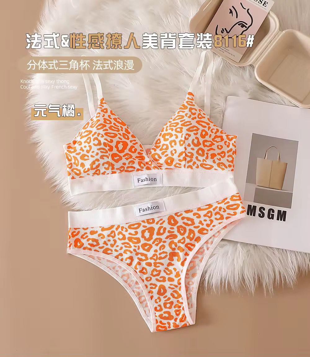 Leopard Print Seemless Bra & Panty Set