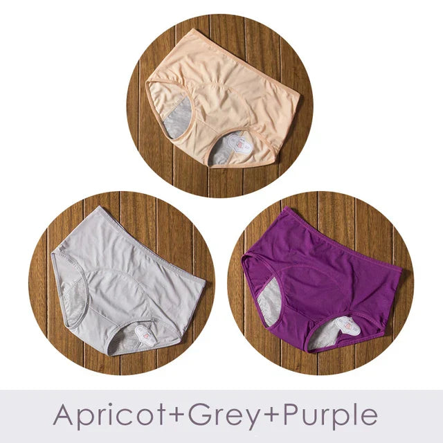SOFT COTTON LEAK PROOF PERIOD PANTY'S (PACK OF 3)