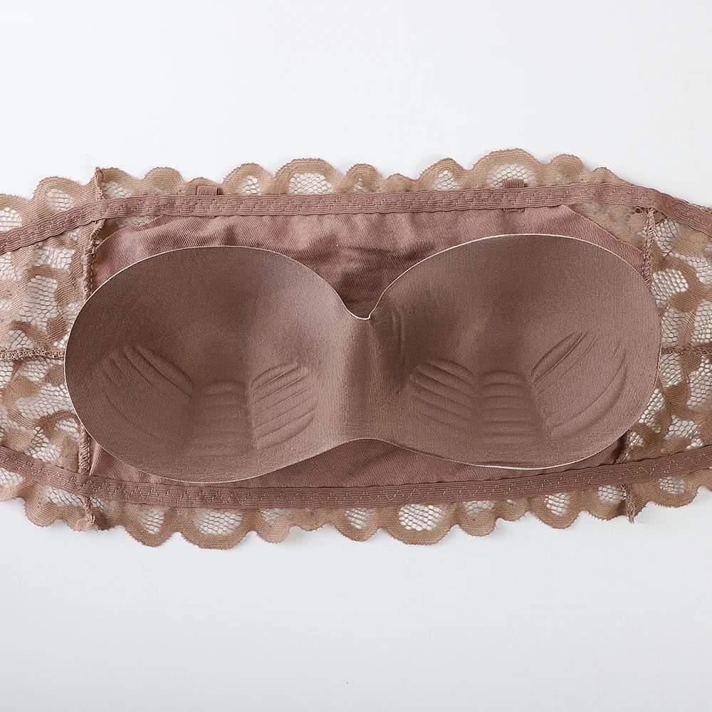 Net floral Strapless Biddies With Back Hook And removable pad