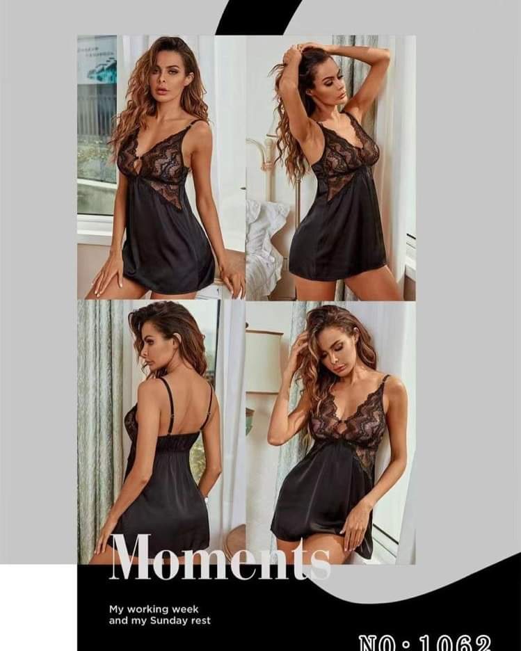 Women Sulk Nighty With Front Net Lace