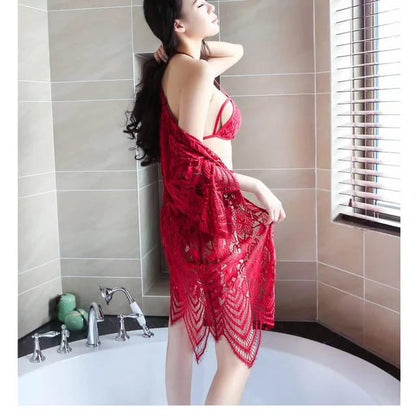 Restock New arrival Three piece Nighty Bra Panty gown