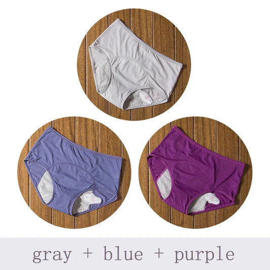 SOFT COTTON LEAK PROOF PERIOD PANTY'S (PACK OF 3)