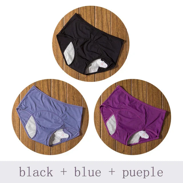 SOFT COTTON LEAK PROOF PERIOD PANTY'S (PACK OF 3)